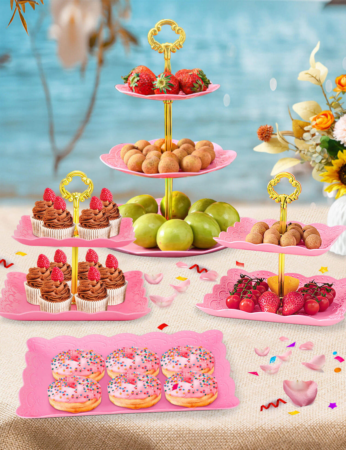 6Pcs Cupcake Stand Plastic Cake Stand
