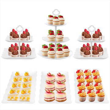 6Pcs Cupcake Stand Plastic Cake Stand