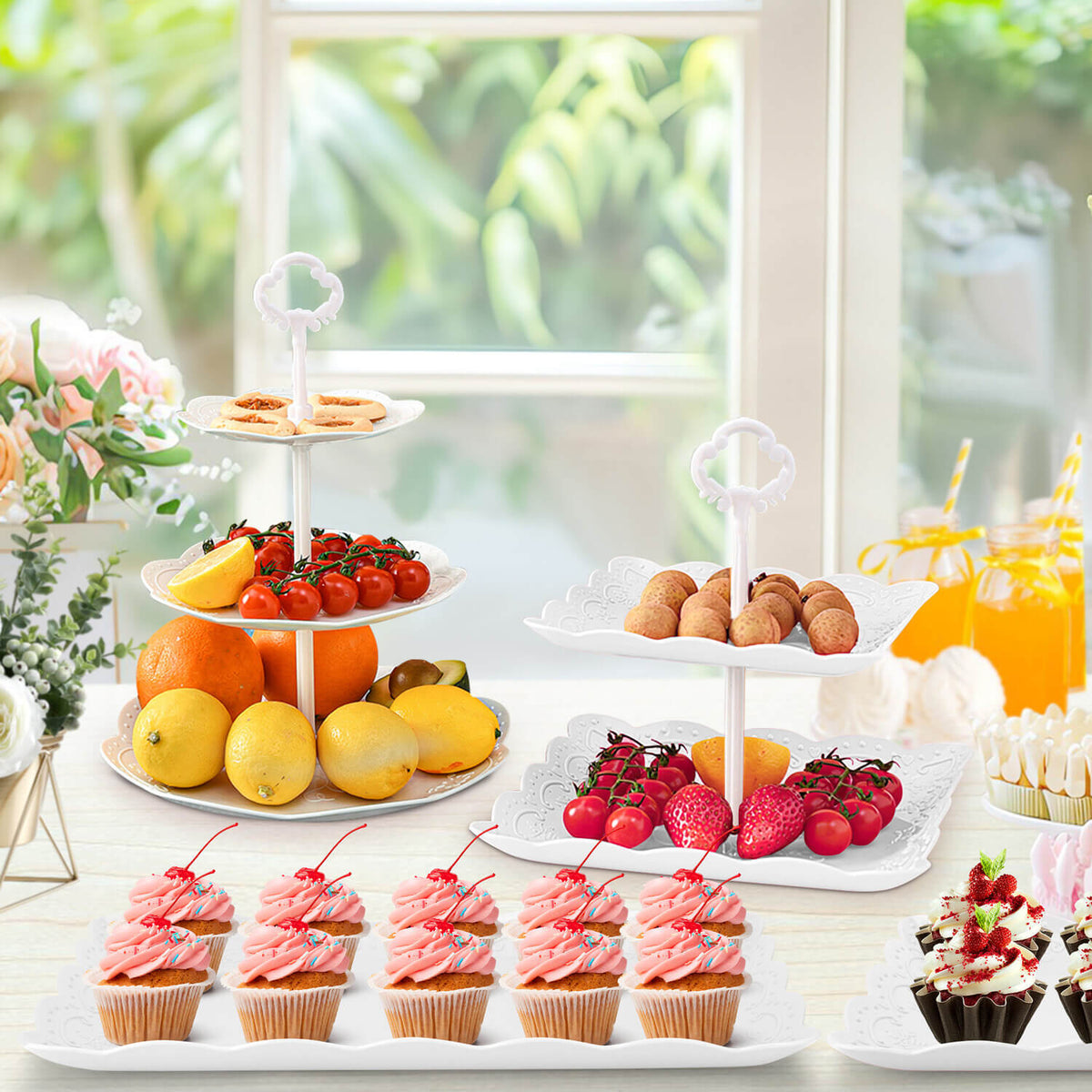 6Pcs Cupcake Stand Plastic Cake Stand