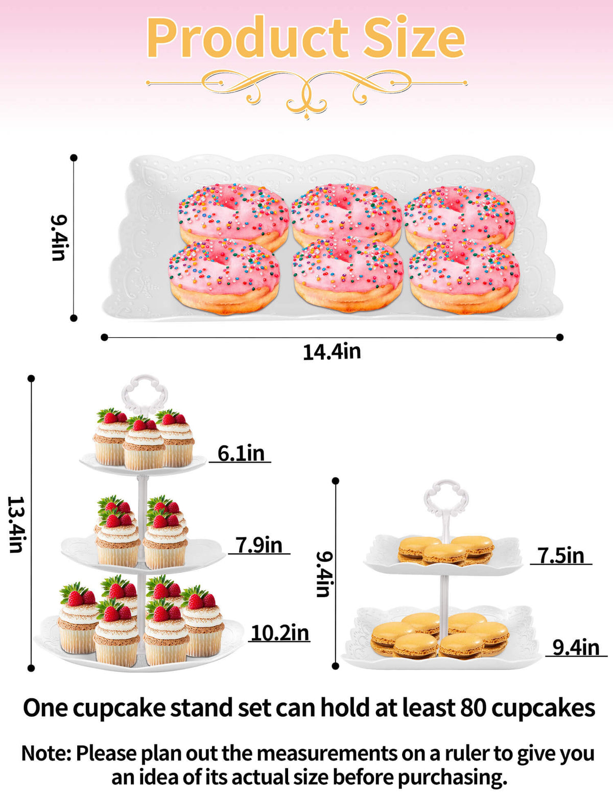 6Pcs Cupcake Stand Plastic Cake Stand