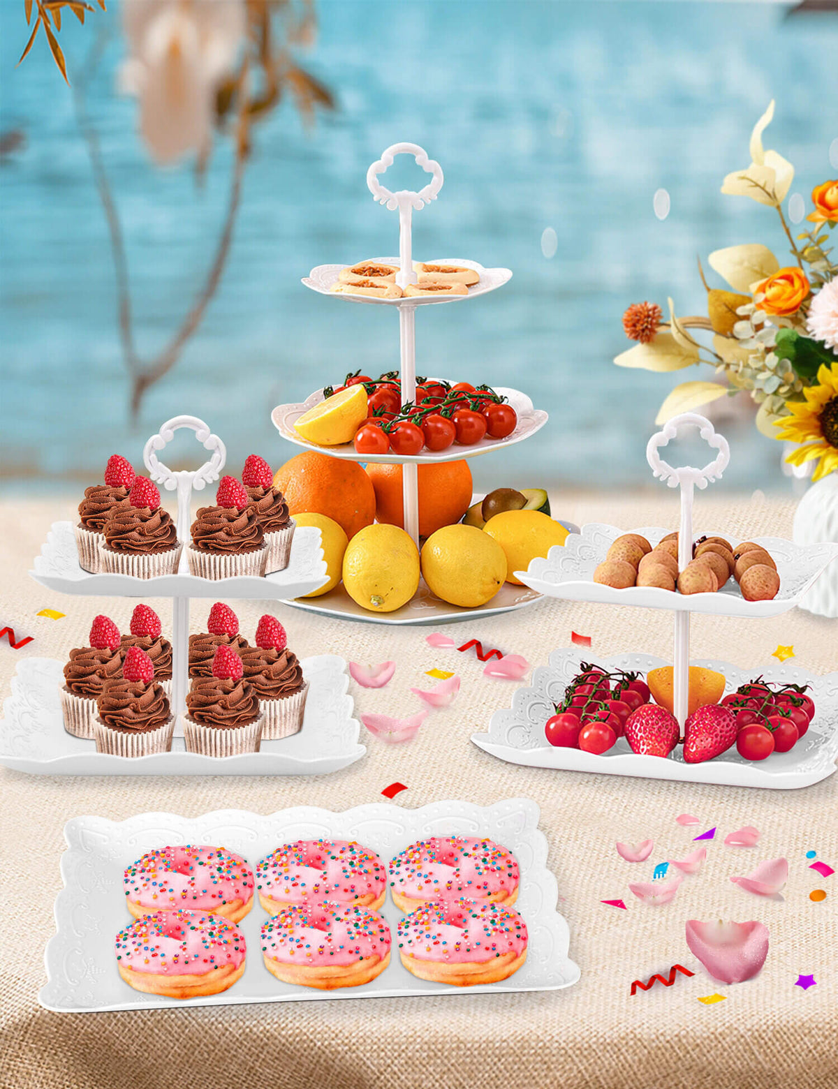 6Pcs Cupcake Stand Plastic Cake Stand