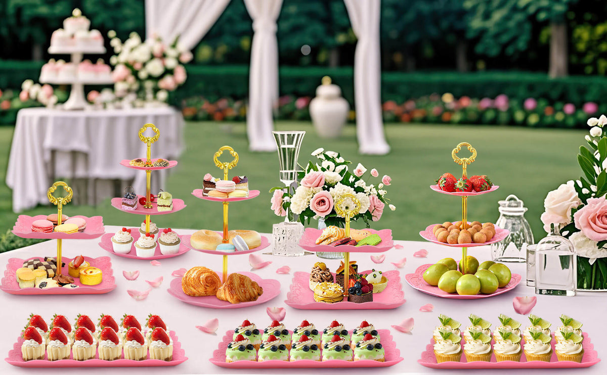 9Pcs Cupcake Stand Plastic Cake Stand