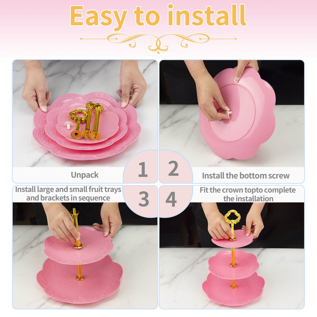 9Pcs Cupcake Stand Plastic Cake Stand