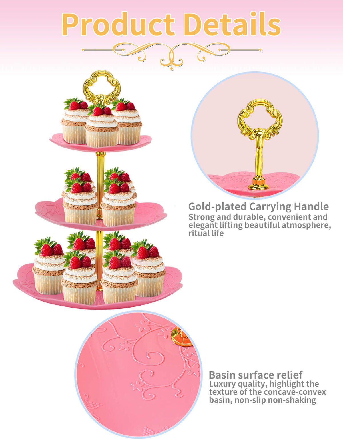 9Pcs Cupcake Stand Plastic Cake Stand
