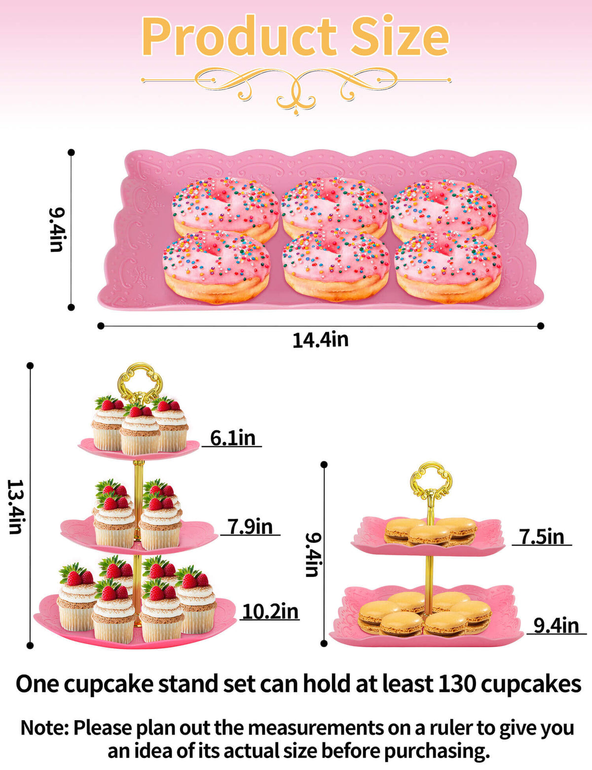 9Pcs Cupcake Stand Plastic Cake Stand