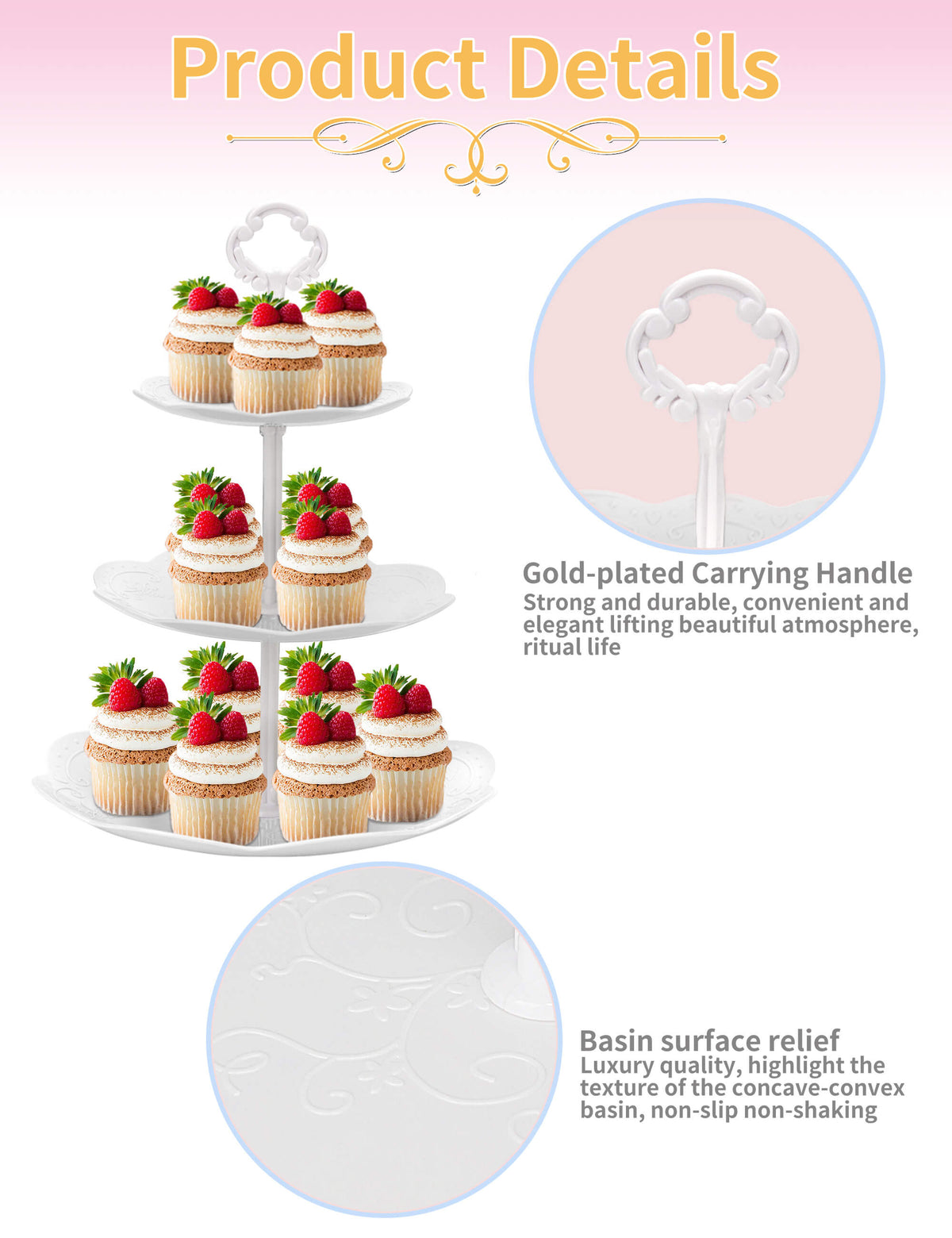 9Pcs Cupcake Stand Plastic Cake Stand