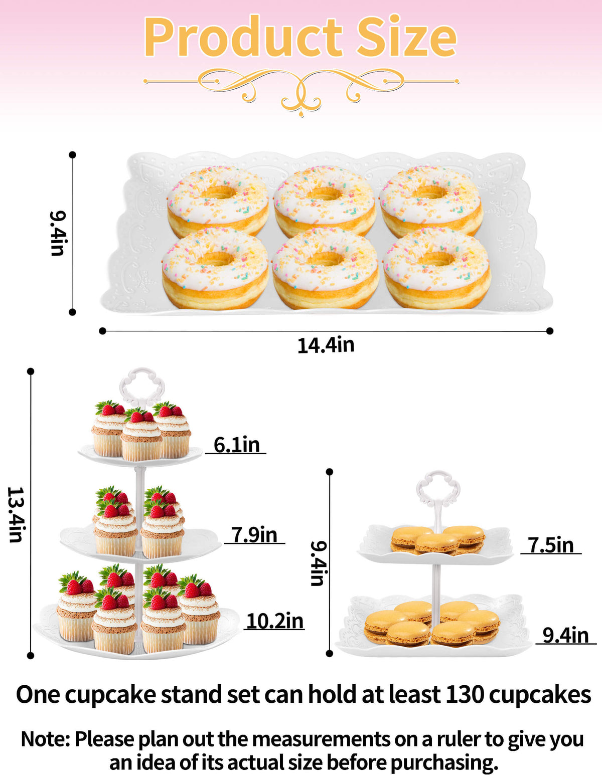 9Pcs Cupcake Stand Plastic Cake Stand