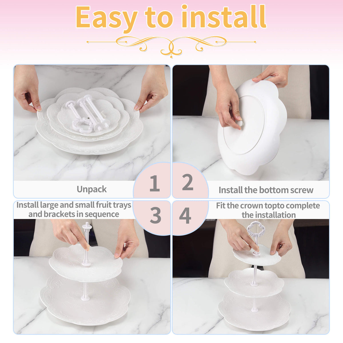 9Pcs Cupcake Stand Plastic Cake Stand