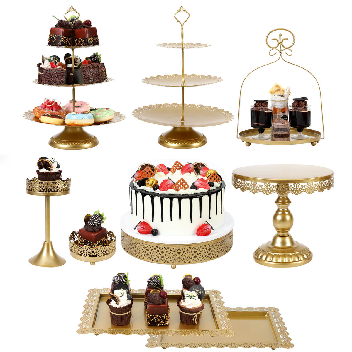 9Pcs Metal Cake Stands