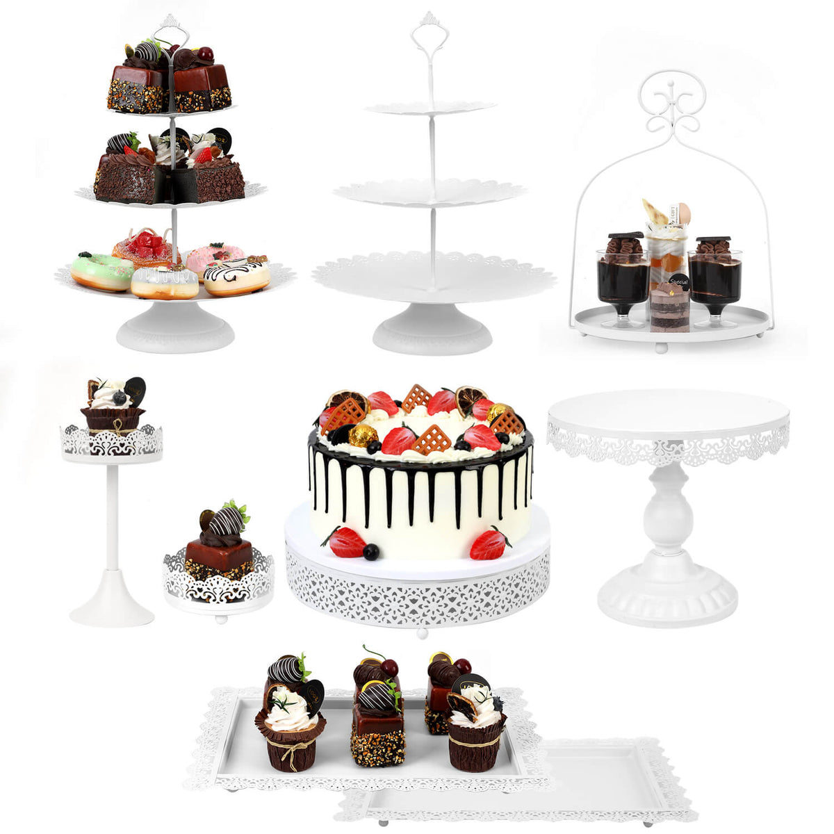 9Pcs Metal Cake Stands