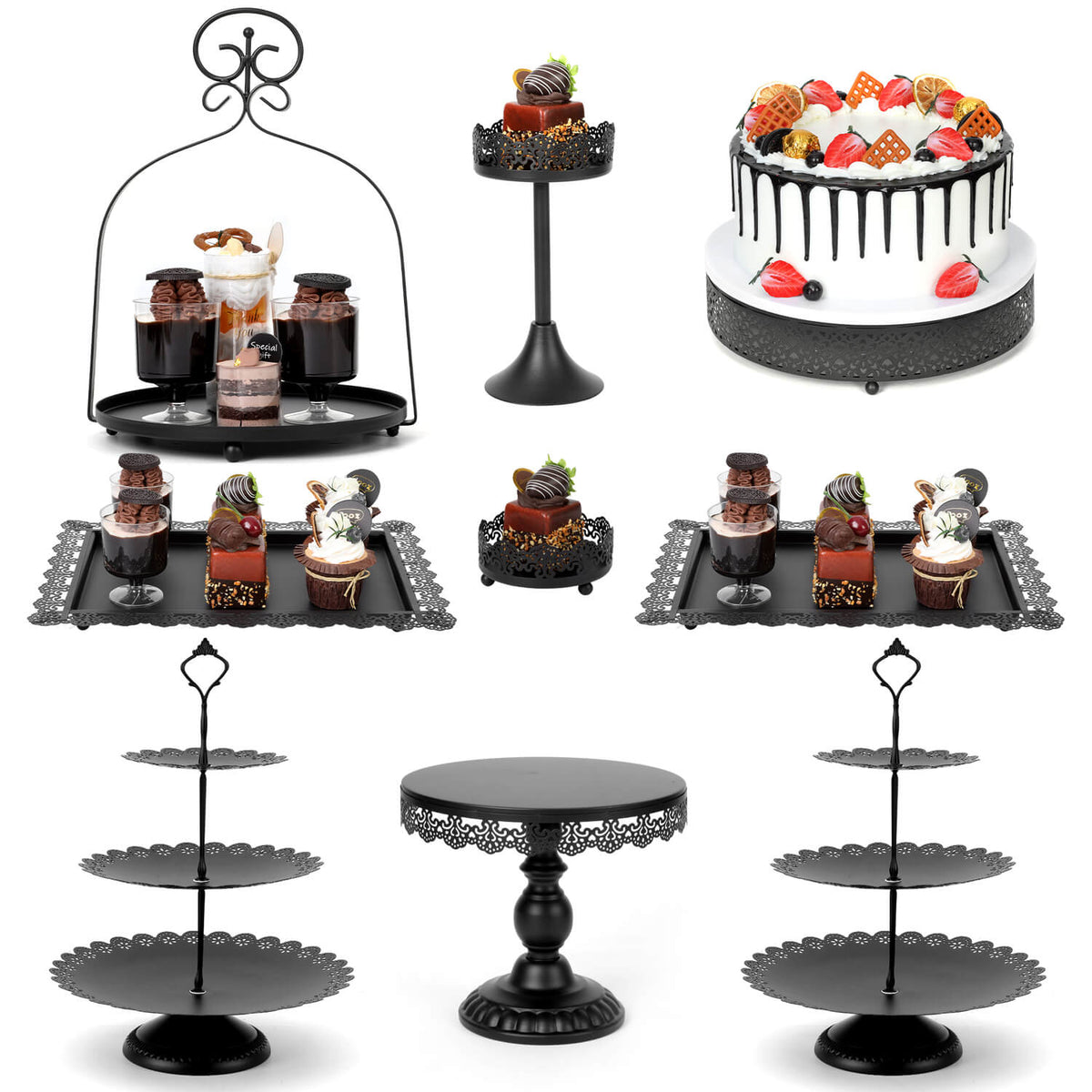 9Pcs Metal Cake Stands