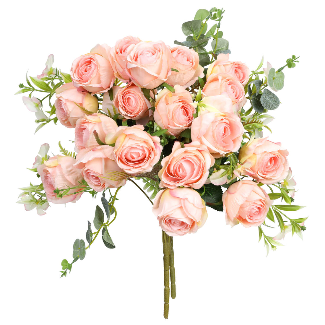 Fake Artificial Flowers 9 Branch 9 Heads Pink Silk Roses (3PCS)